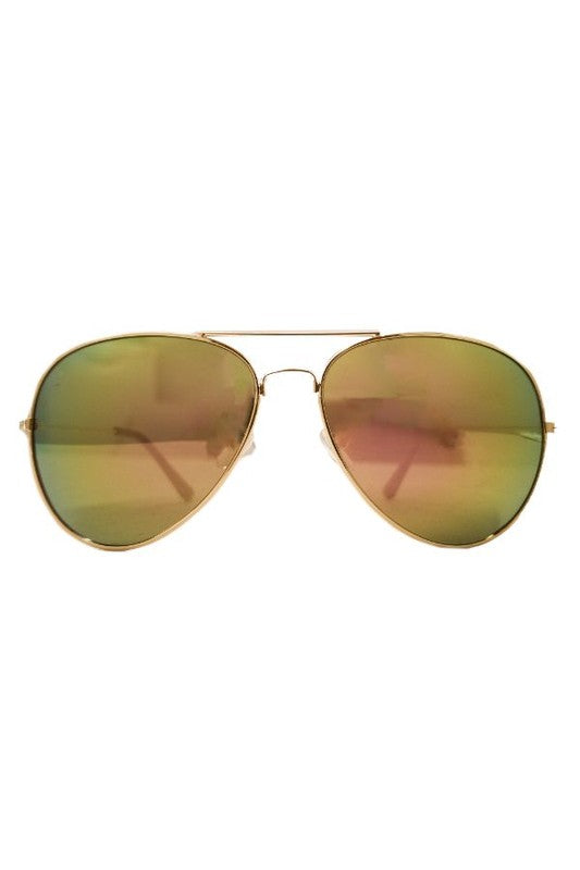 Classic Mirrored Aviator Sunglasses