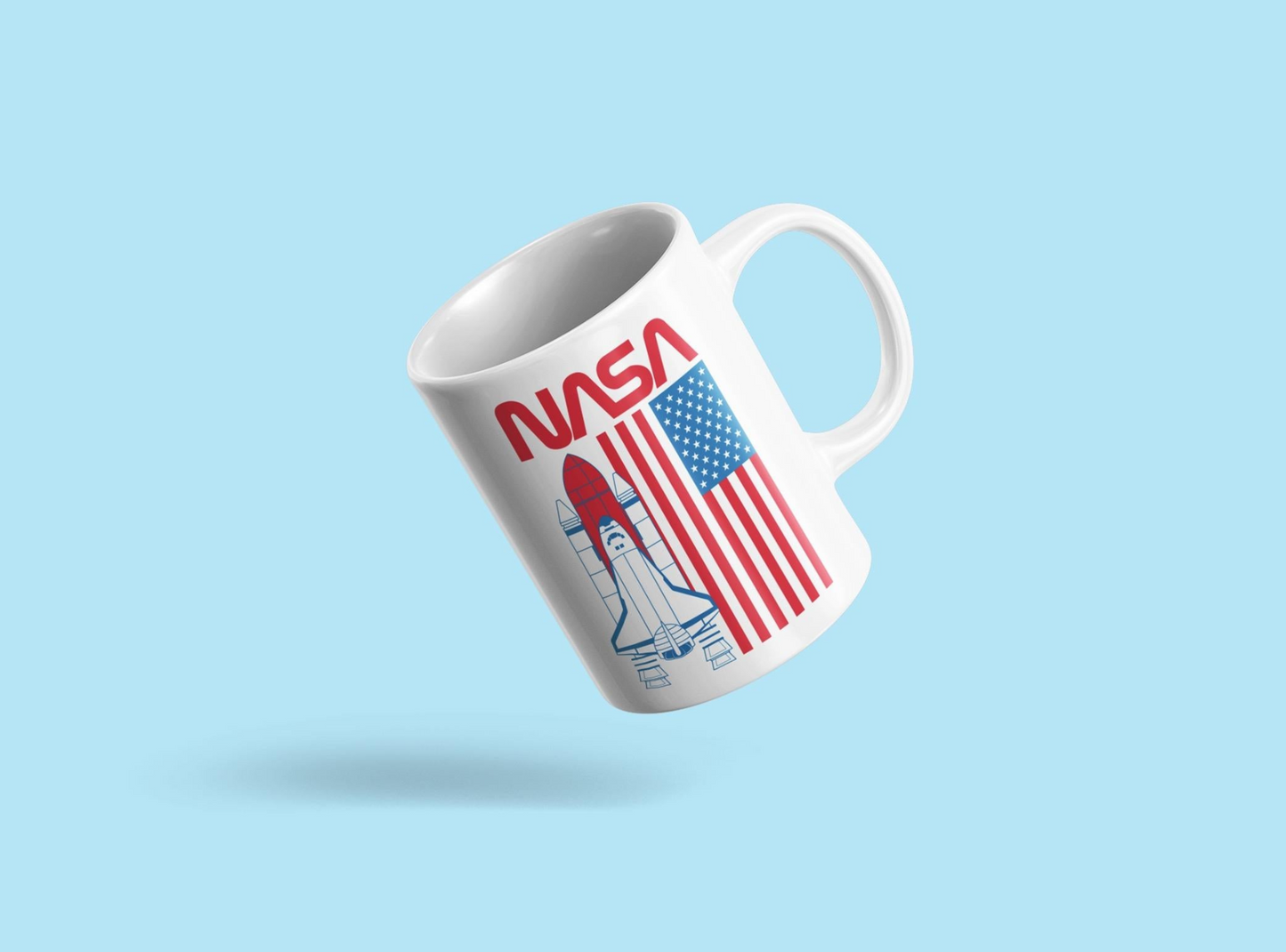 Nasa Rocket And American Flag Mug Unisex's -NASA Designs