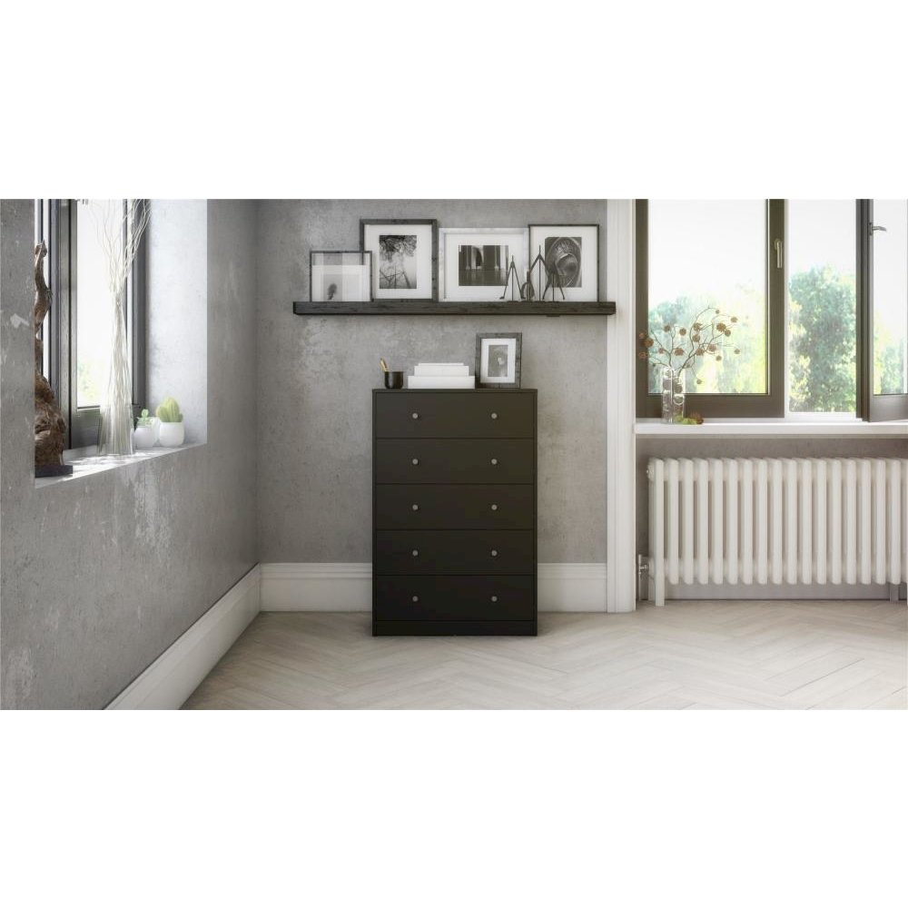 Portland 5 Drawer Chest, Grey