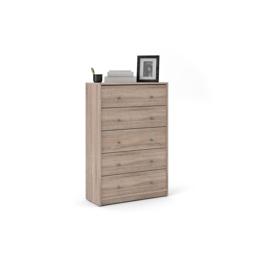 Portland 5 Drawer Chest, Grey