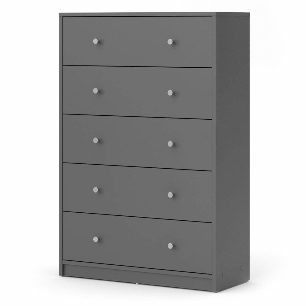 Portland 5 Drawer Chest, Grey