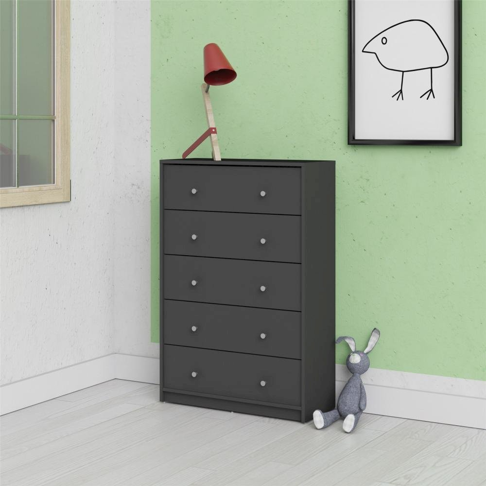 Portland 5 Drawer Chest, Grey