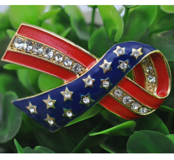 National flag dripping brooch