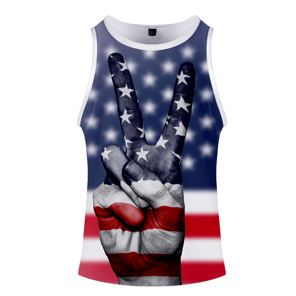 National flag print vest