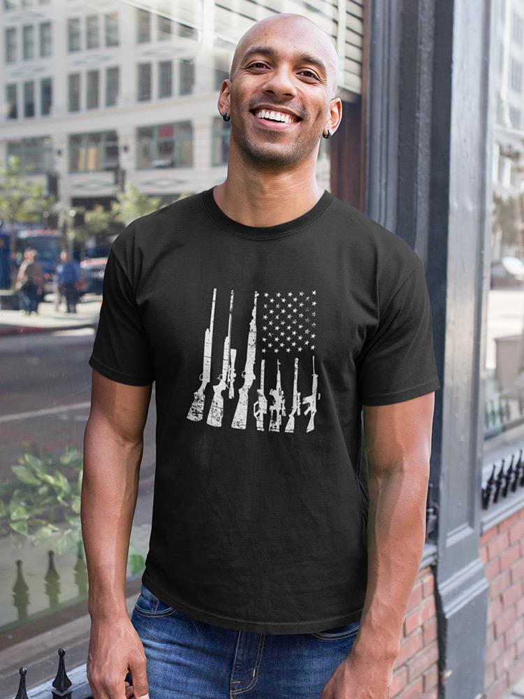 American Flag With Guns Tee Men's