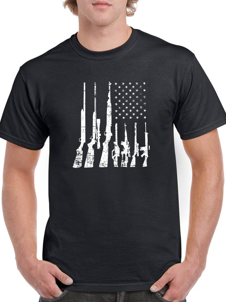 American Flag With Guns Tee Men's