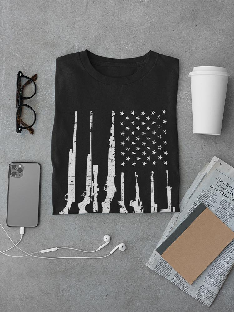 American Flag With Guns Tee Men's