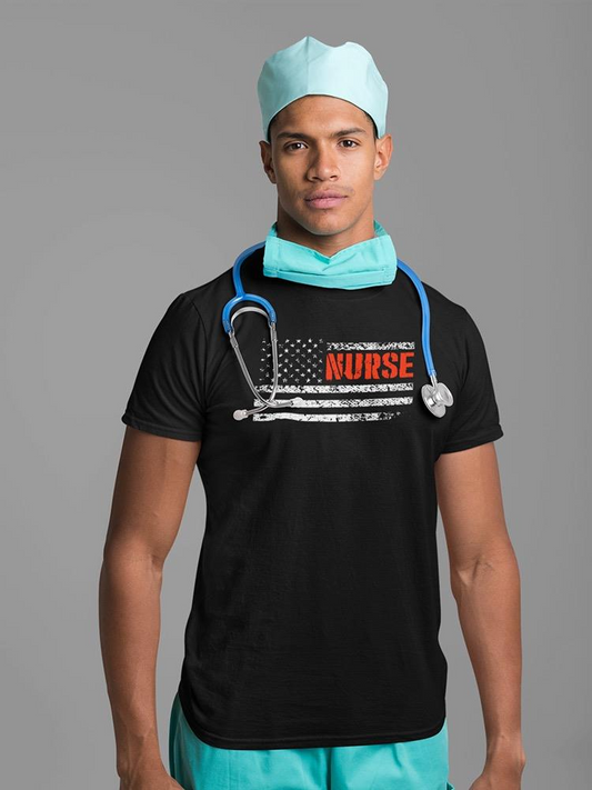 Nurse American Flag T-shirt -SmartPrintsInk Designs