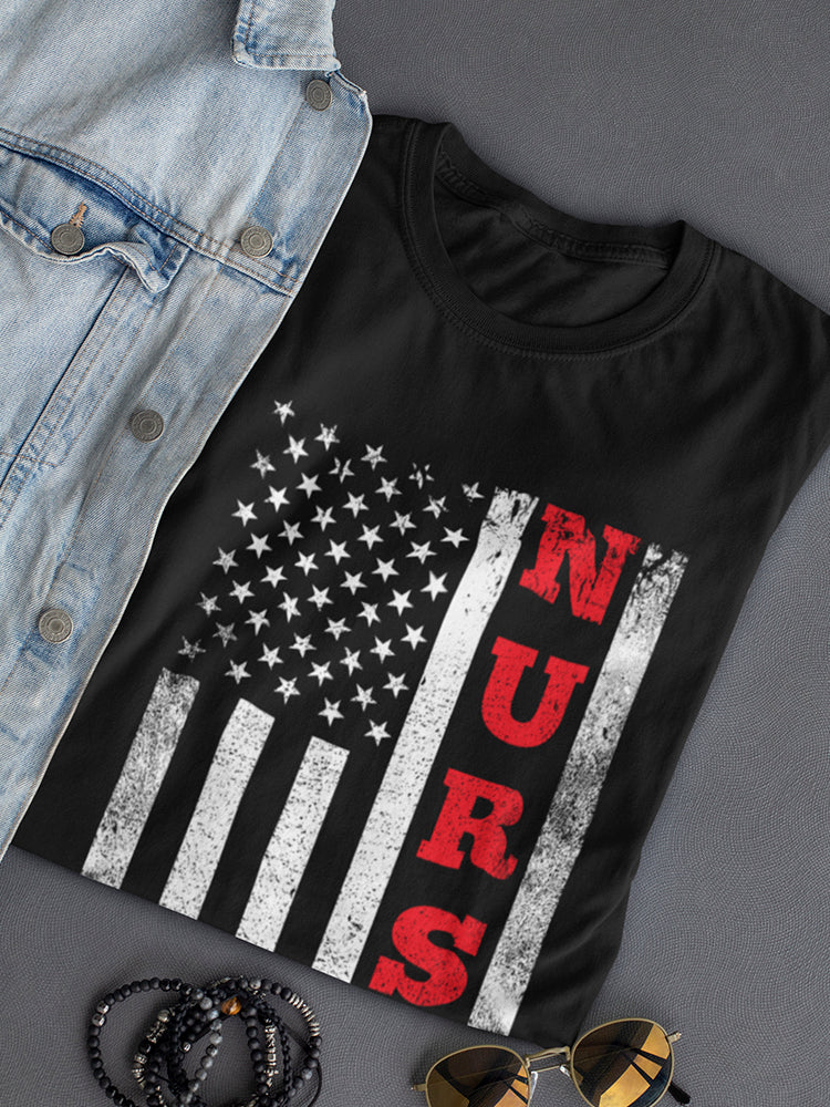 Nurse American Flag Design Women's T-shirt