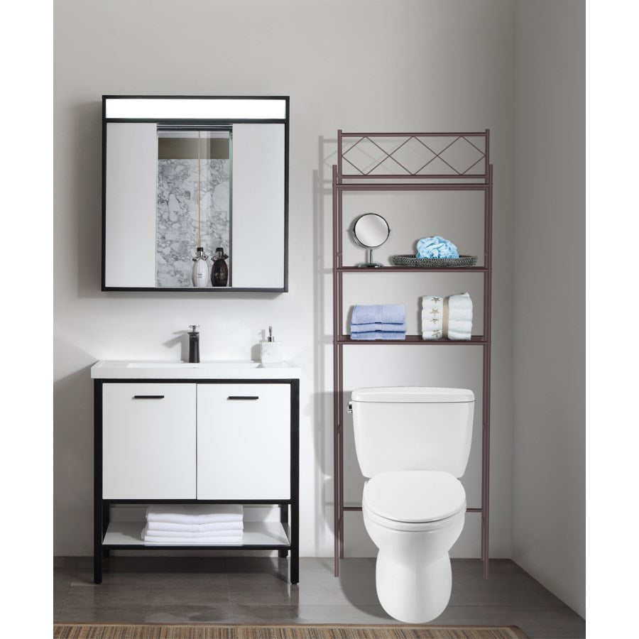 J&V TEXTILES 3-Shelf Metal Bathroom Organizer Over The Toilet, Bathroom Space Saver