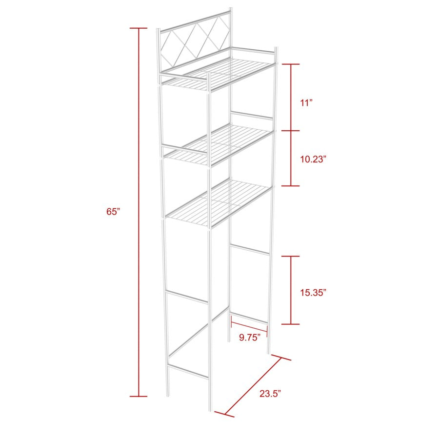 J&V TEXTILES 3-Shelf Metal Bathroom Organizer Over The Toilet, Bathroom Space Saver