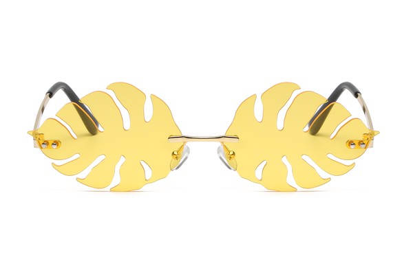 Rimless Leaf Shape Party Sunglasses