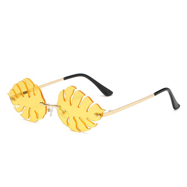 Rimless Leaf Shape Party Sunglasses