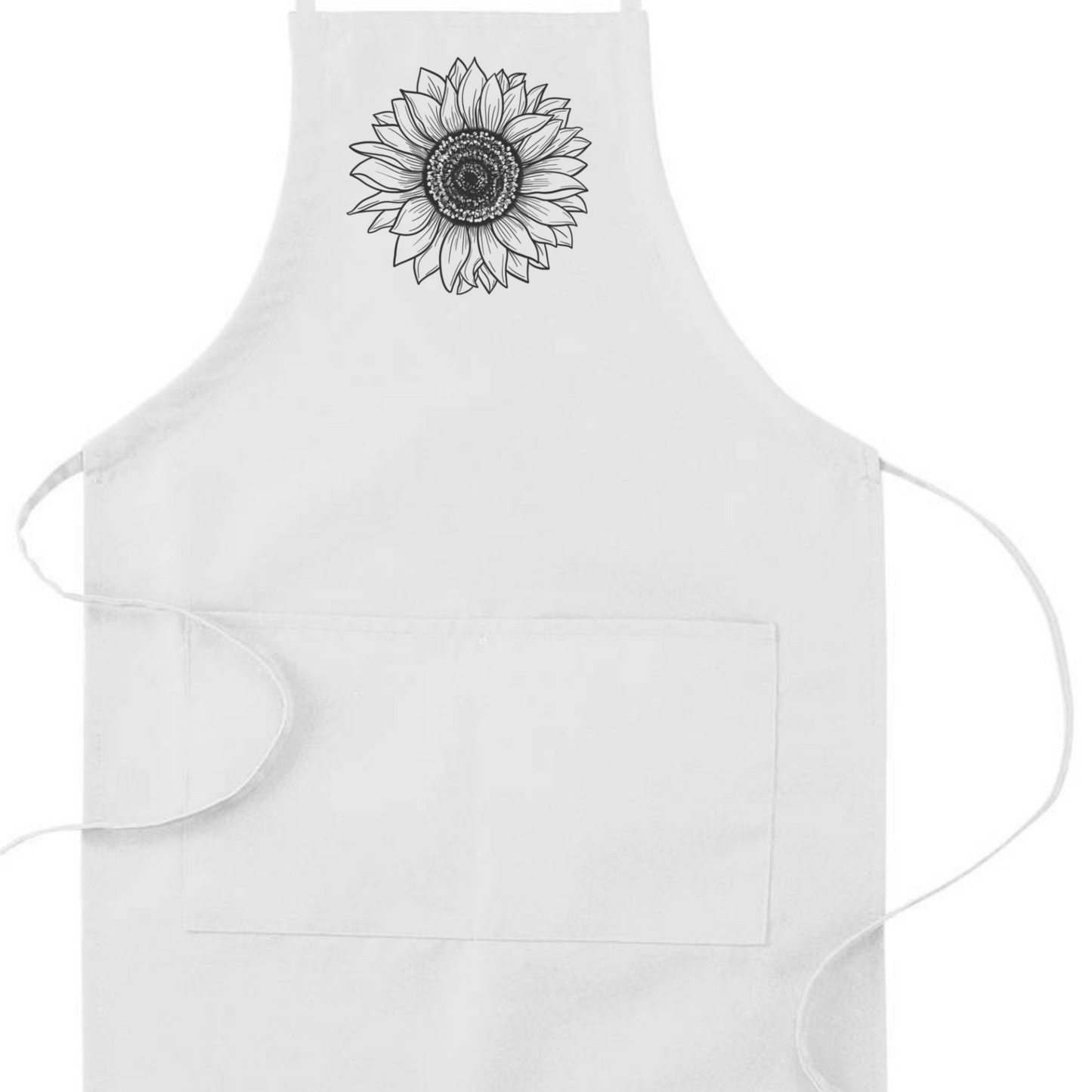 Sunflower Apron, Adjustable Kitchen or BBQ Apron, Perfect Housewarming Gift for the Cook or Griller, Flower Print Apron, Apron with Pockets