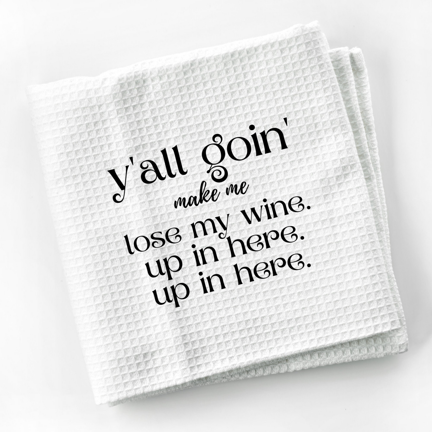 Loose My Wine Funny Kitchen Towel Sayings | Farmhouse Sarcastic Dish Towel with Quote | Gift for Wine Lover or Cook