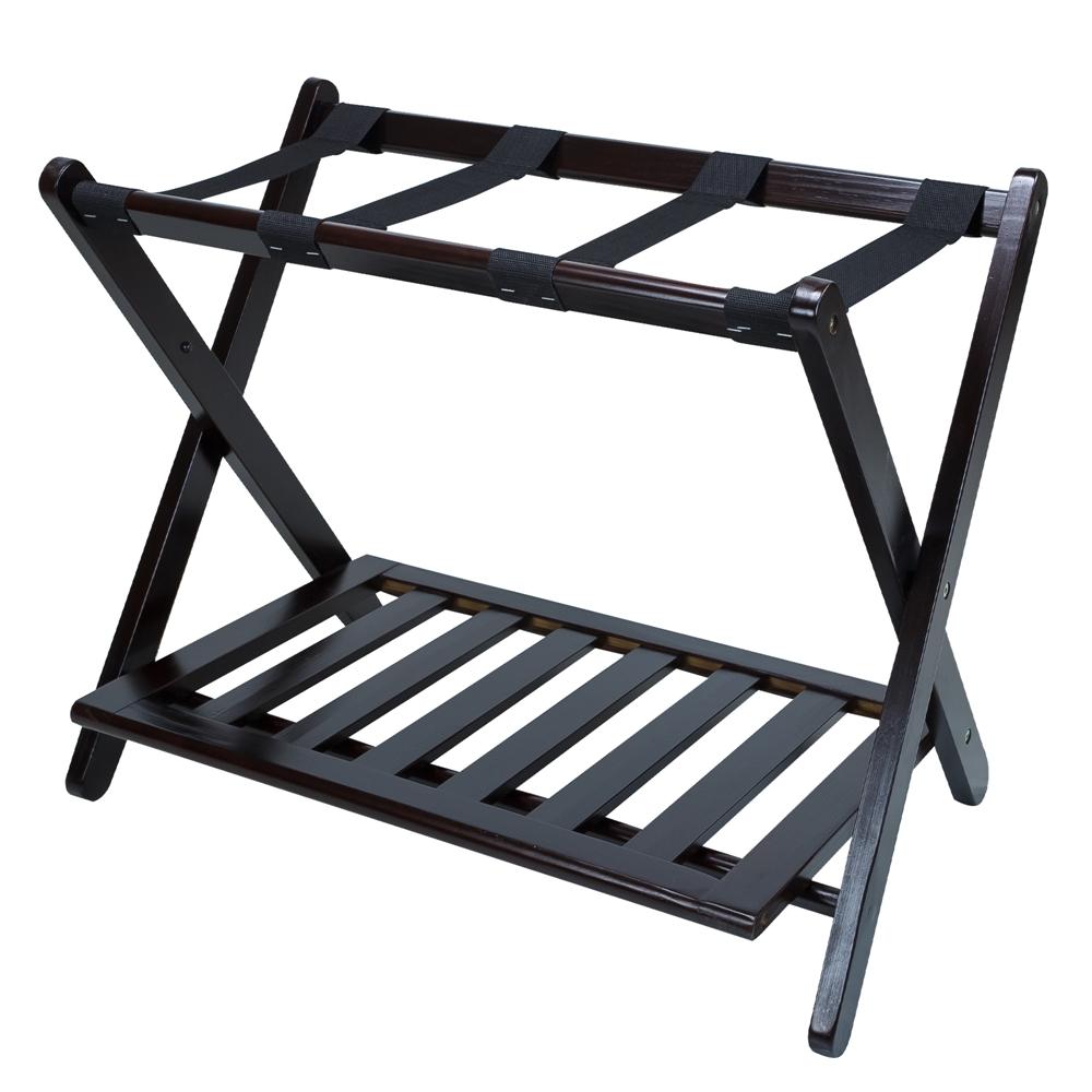 Luggage Rack with Shelf-Espresso