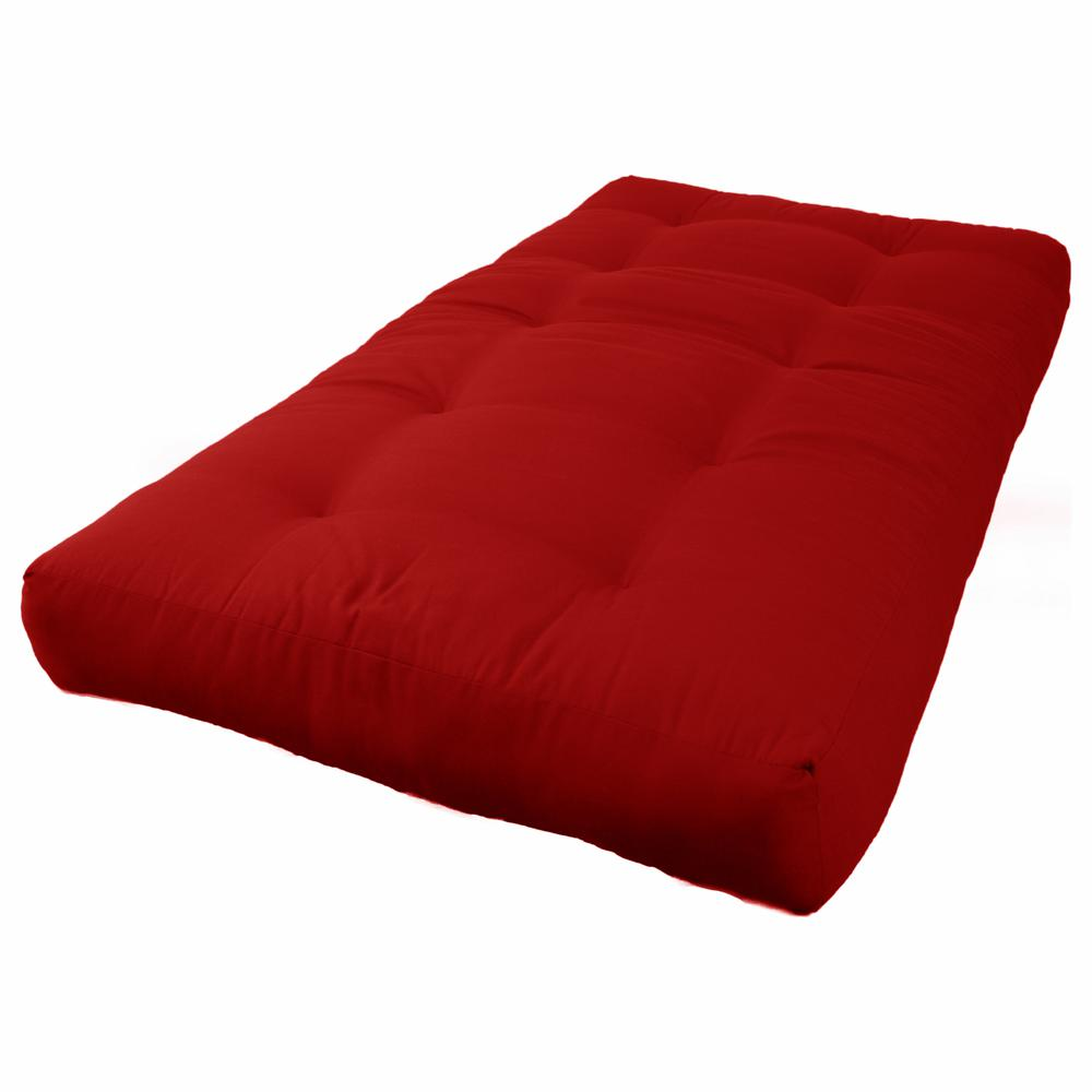 Blazing Needles Renewal 8-inch Twill Twin-size Futon Mattress - Ruby Red