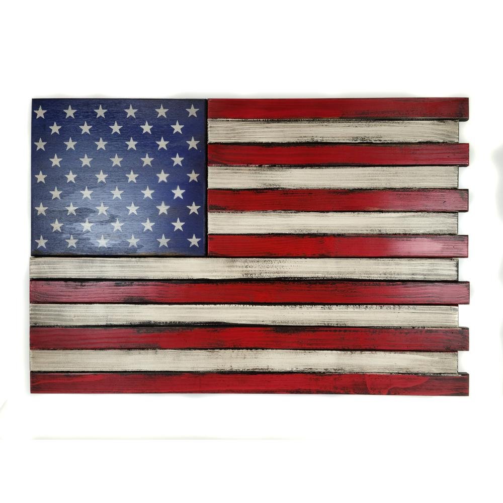 Large American Flag Wall Hanging Gun Concealment with Two Secret Compartments