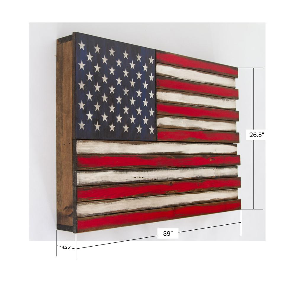 Large American Flag Wall Hanging Gun Concealment with Two Secret Compartments