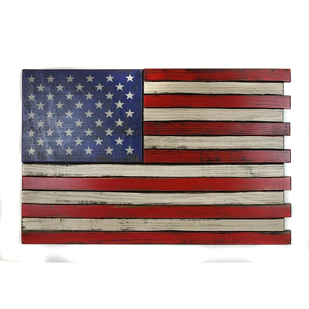 Small American Flag Wall Hanging Gun Concealment with Two Secret Compartments