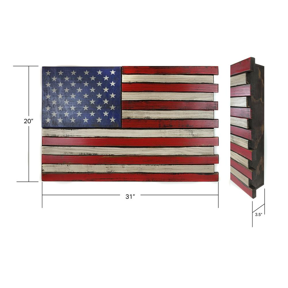 Small American Flag Wall Hanging Gun Concealment with Two Secret Compartments