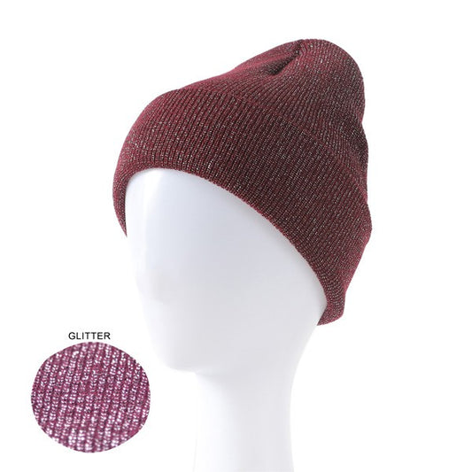 RIBBED GLITTERED BEANIE