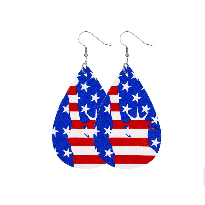 Independence Day Leather Earrings