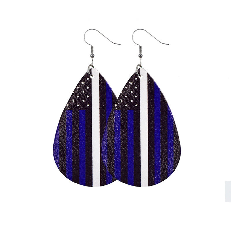 Independence Day Leather Earrings