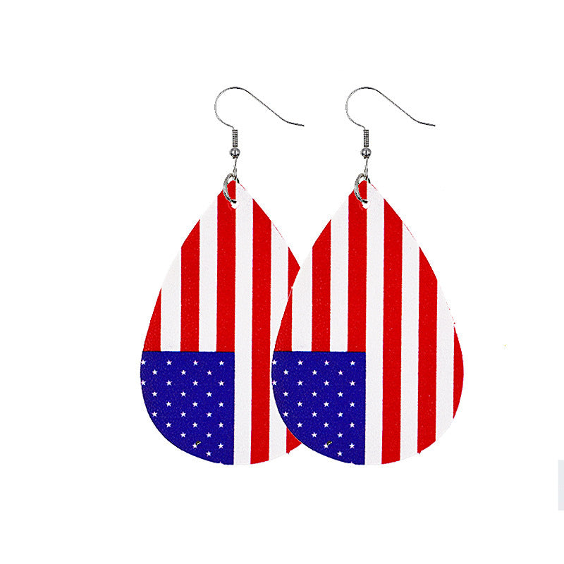 Independence Day Leather Earrings