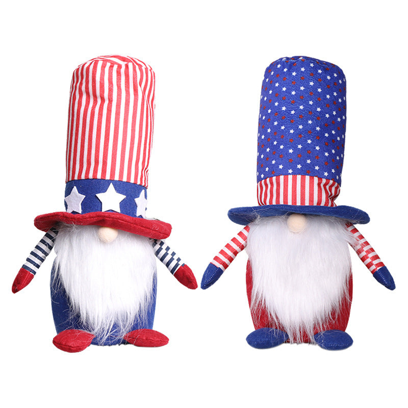 American Independence Day Decoration Flag Faceless Old Man Doll Ornament Rudolph