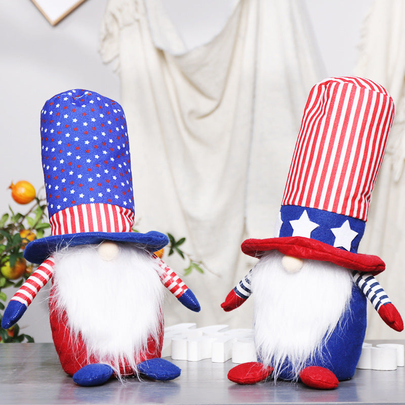 American Independence Day Decoration Flag Faceless Old Man Doll Ornament Rudolph