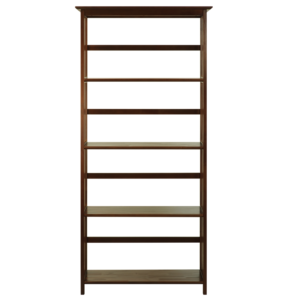 Mission Style 5-Shelf  Bookcase-Walnut