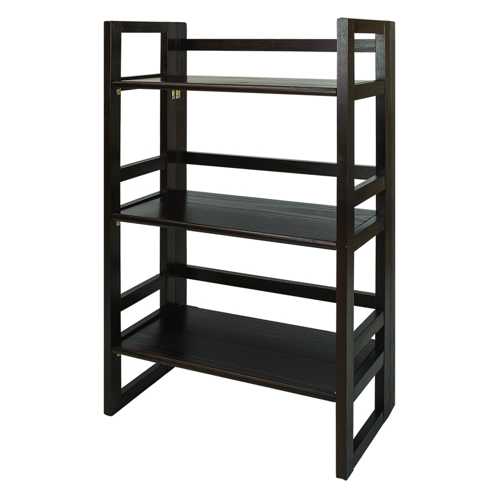 3-Shelf Folding Student Bookcase 20.75" Wide-Espresso