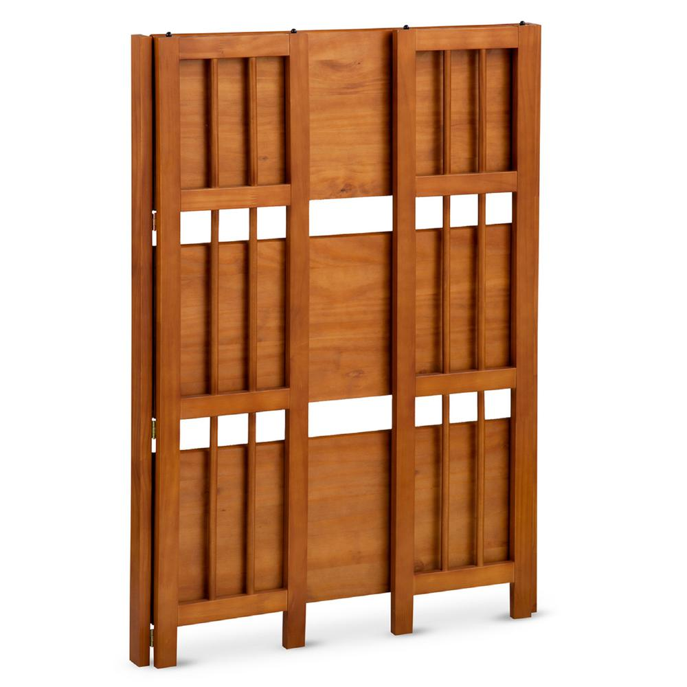 3-Shelf Folding Stackable Bookcase 27.5" Wide - Chestnut