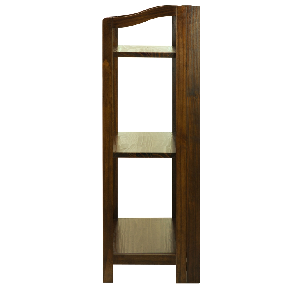 Stratford 3-Shelf Folding Bookcase-Warm Brown