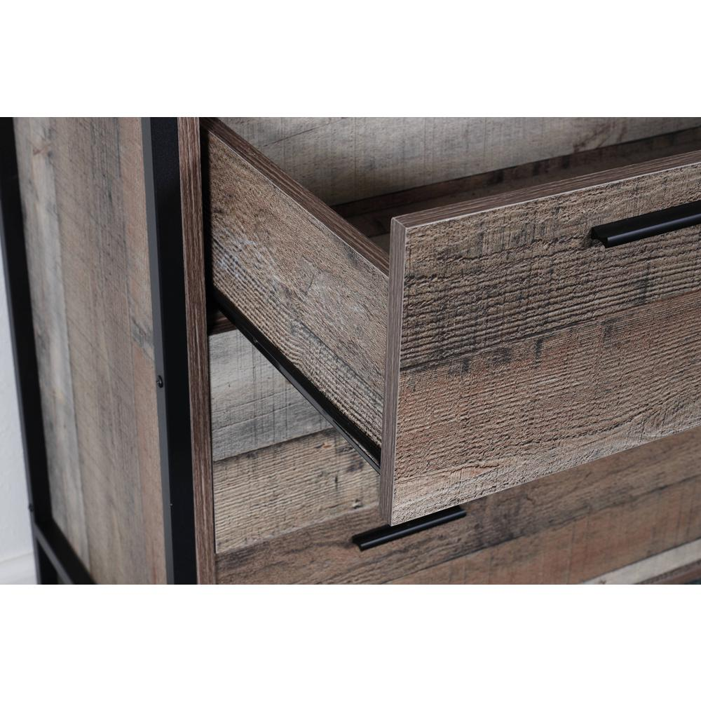 Four Drawer Chest with Metal Frame and Legs