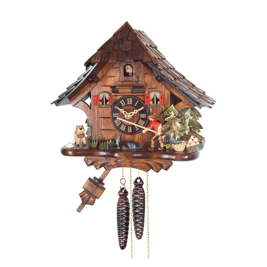 4929 - Engstler Weight-driven Cuckoo Clock - Full Size - 10"H x 11"W x 7"D