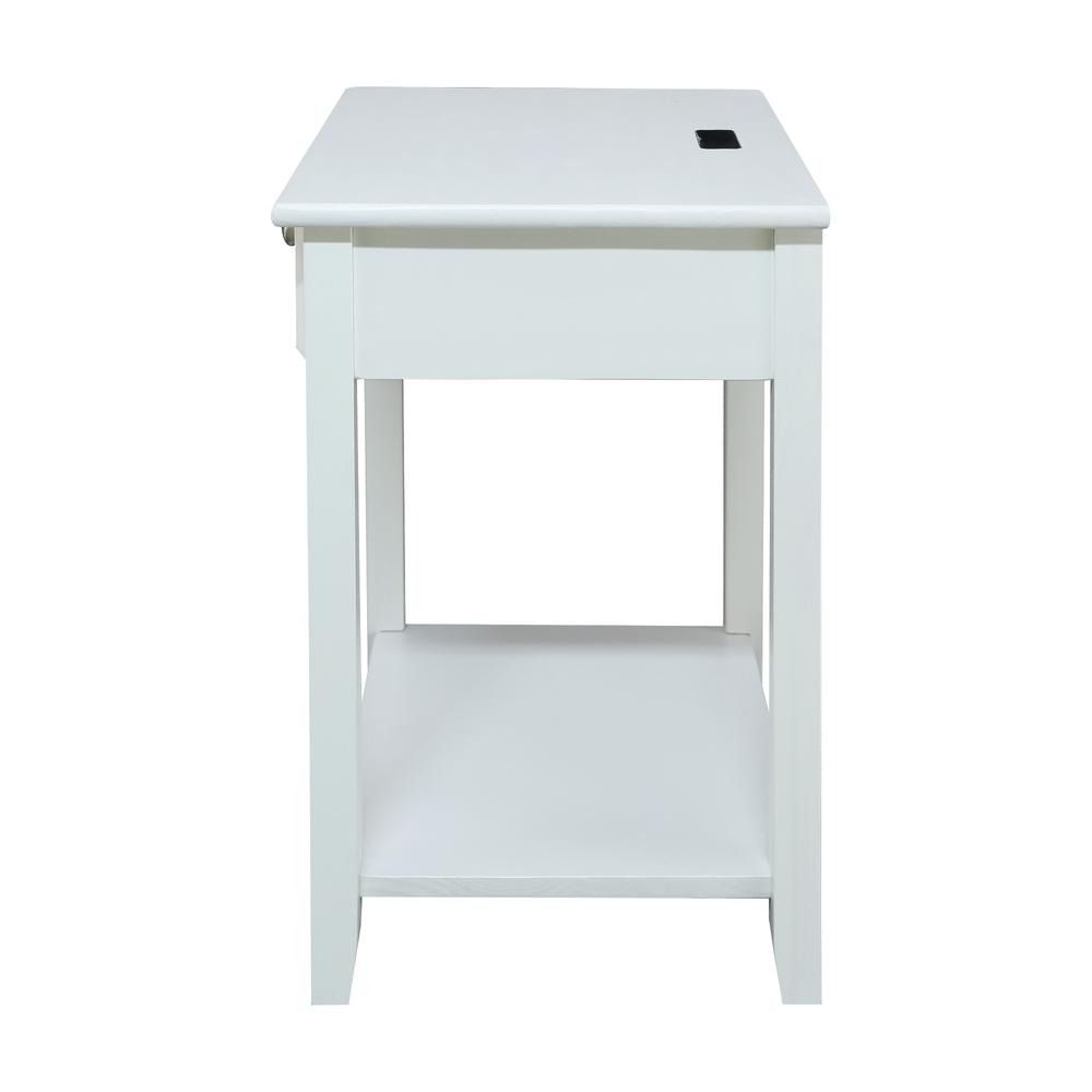 Night Owl Nightstand with USB Port-White