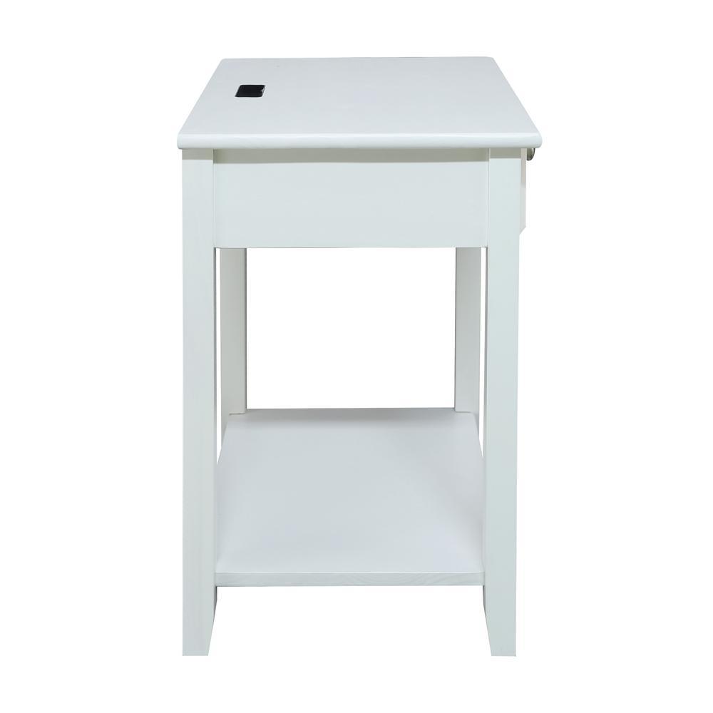 Night Owl Nightstand with USB Port-White