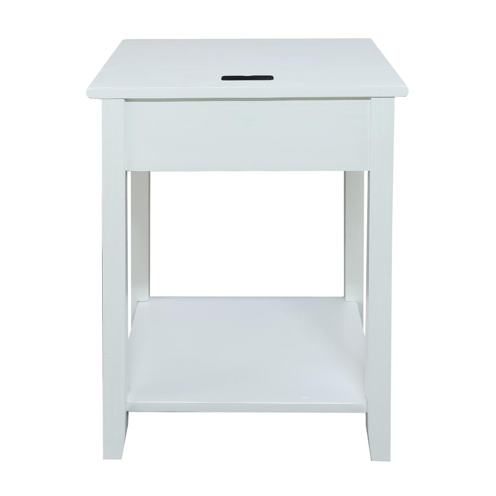 Night Owl Nightstand with USB Port-White