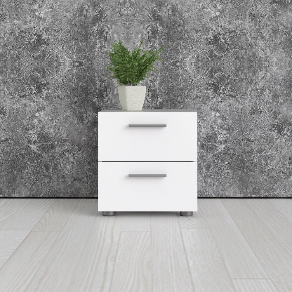 Austin 2 Drawer Nightstand, White