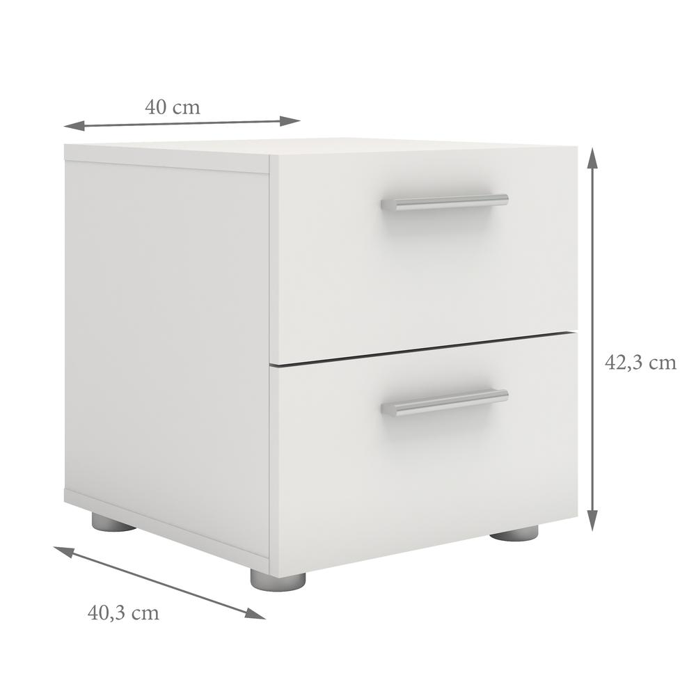 Austin 2 Drawer Nightstand, White