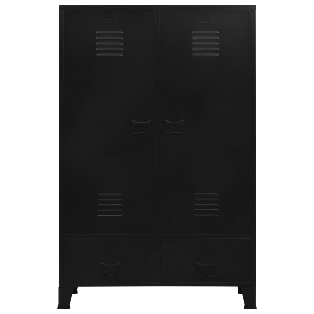 Wardrobe Industrial Black 35.4"x15.7"x55.1" Steel