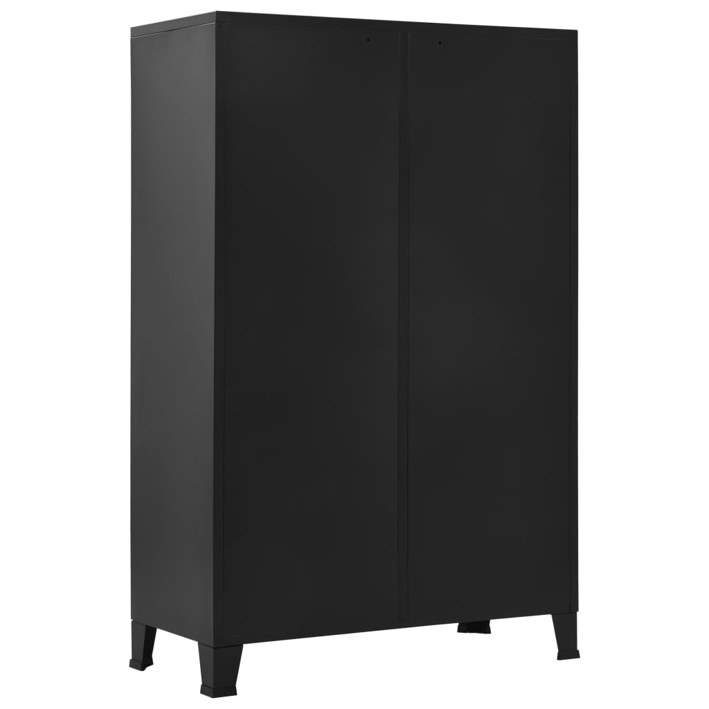 Wardrobe Industrial Black 35.4"x15.7"x55.1" Steel