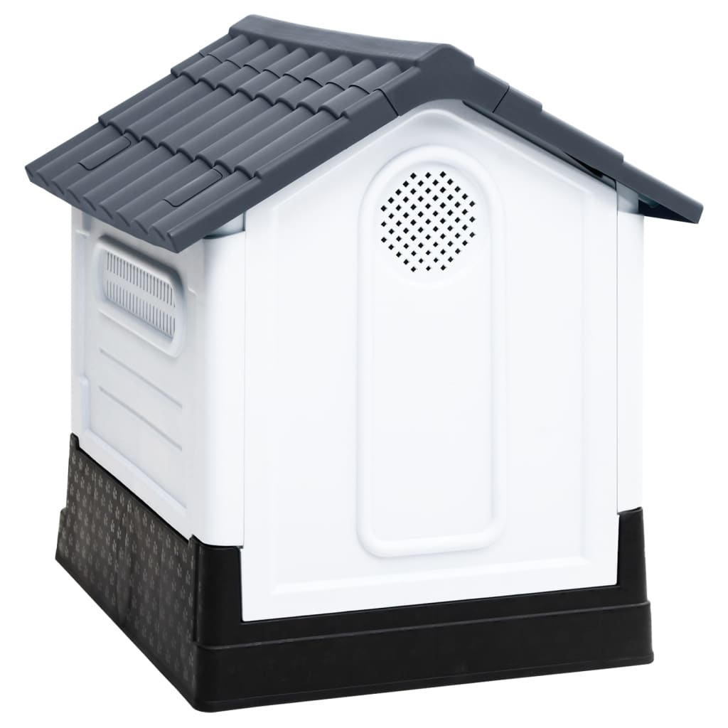 vidaXL Dog House Gray 22.4"x26.8"x26" Polypropylene