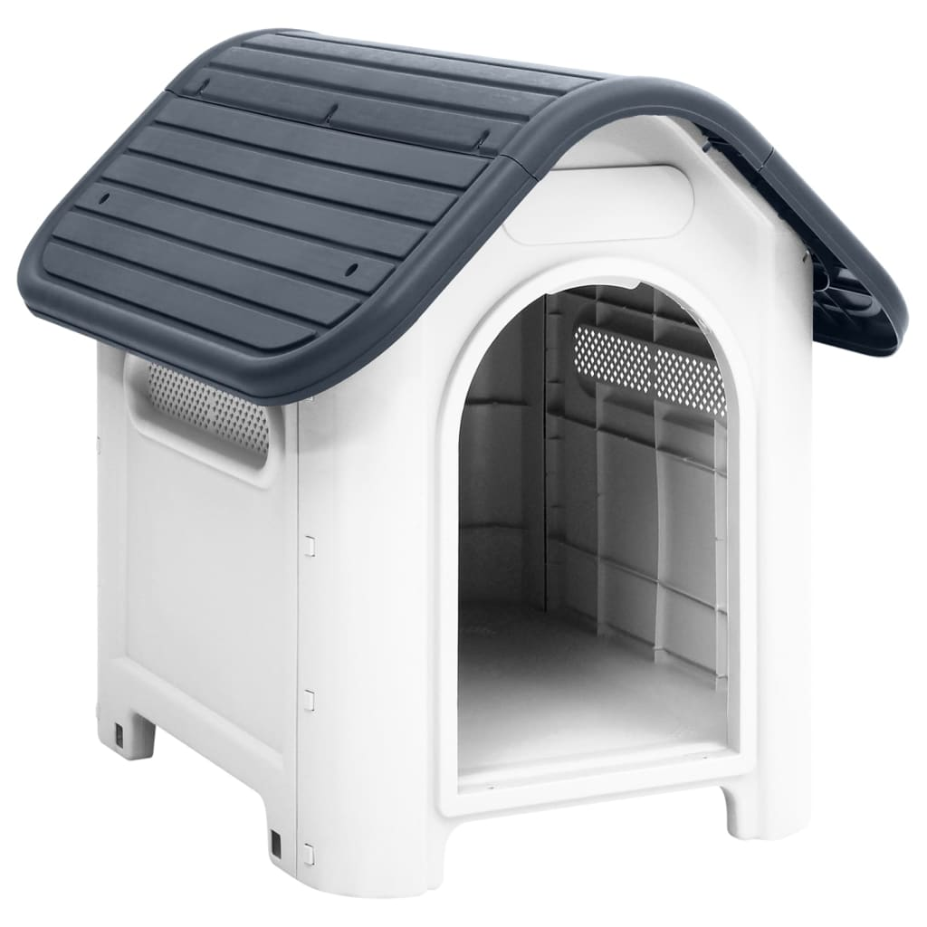 vidaXL Dog House Gray 23.2"x29.5"x26" Polypropylene