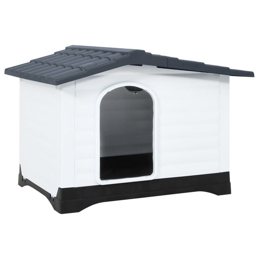 vidaXL Dog House Gray 35.6"x26.8"x26" Polypropylene