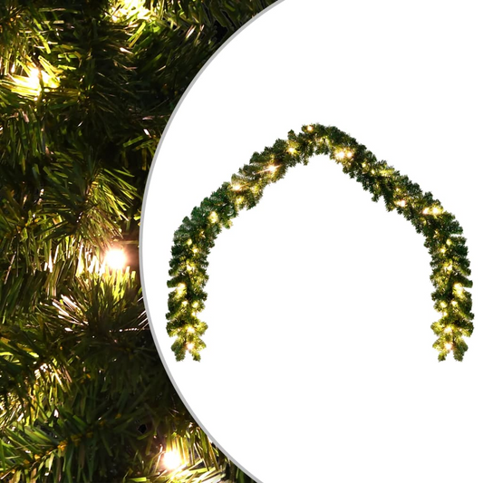 vidaXL Christmas Garland with LED Lights 16 ft