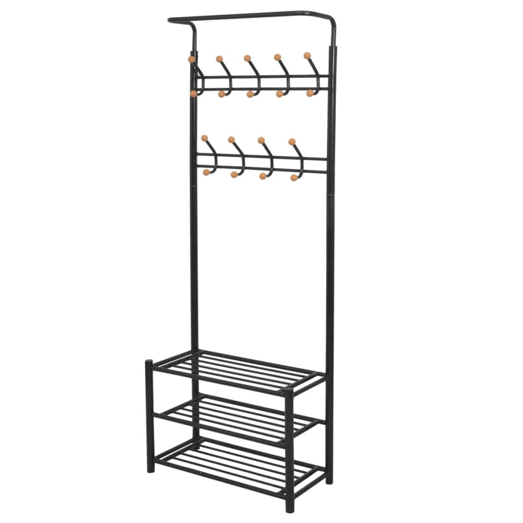 Clothes Rack with Shoe Storage 26.8"x12.6"x71.9" Black