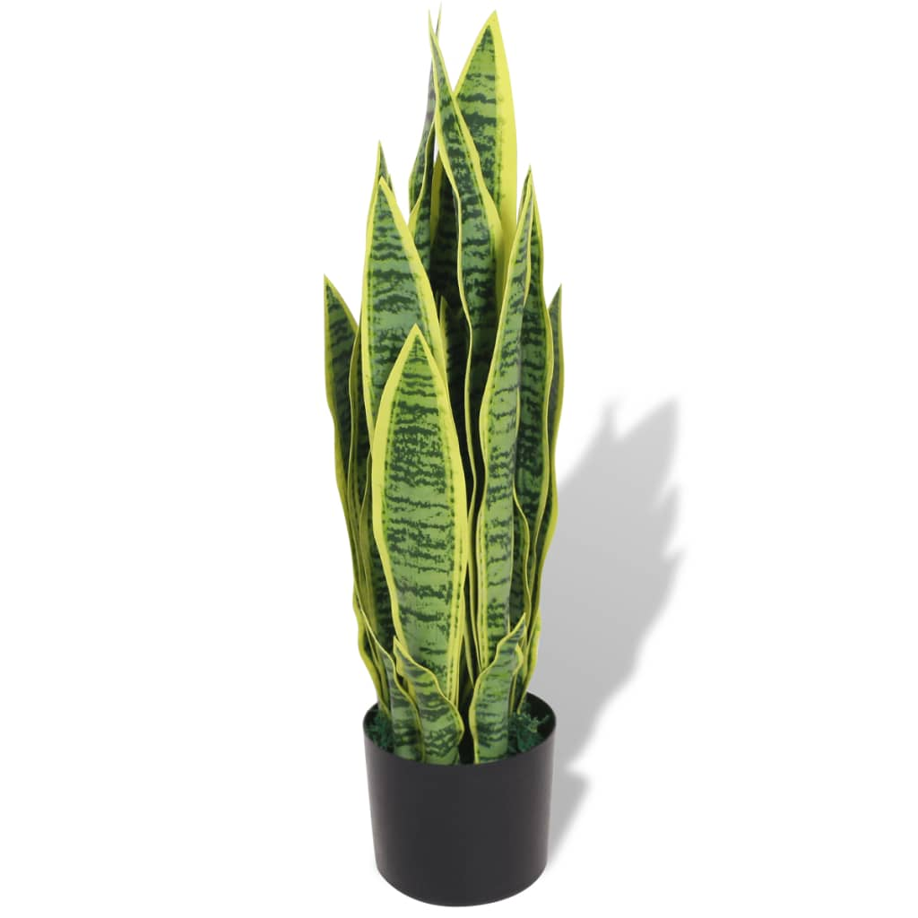 vidaXL Artificial Sansevieria Plant with Pot 25.6" Green